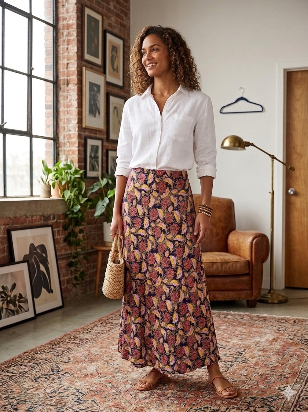 LuLaRoe Floral Maxi Skirt - Pink, Yellow, Black